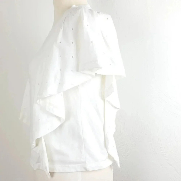 Madewell Hole Punch Flutter Sleeve Top in White Size XS - Picture 2 of 8